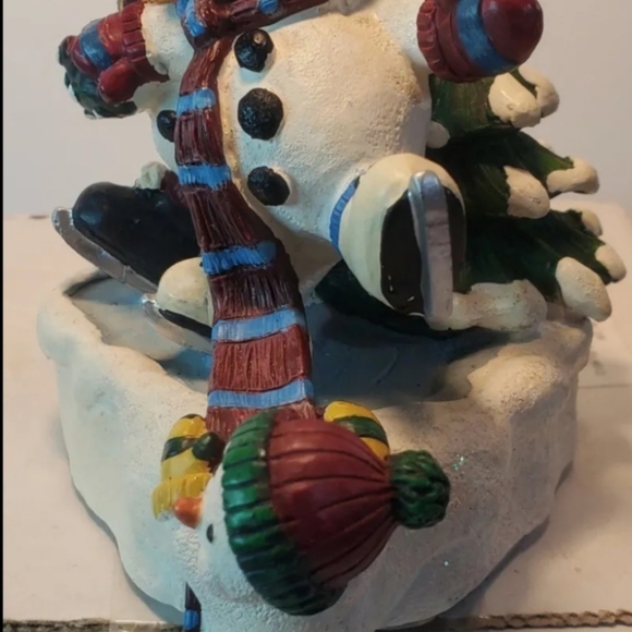 Figi Graphics Inc Ice Follies Skating Snowman Resin Stocking Hanger Vintage 1999 - Picture 5 of 12